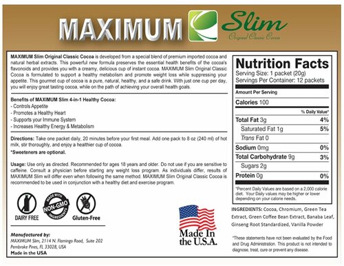 Maximum Slim Original Classic Cocoa™ 12 Count