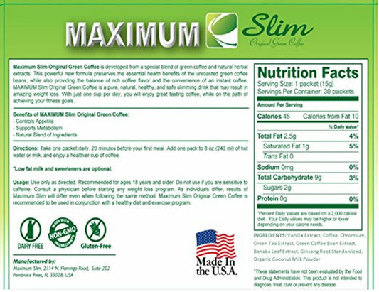 Maximum Slim Original Green Coffee™ 12 Count